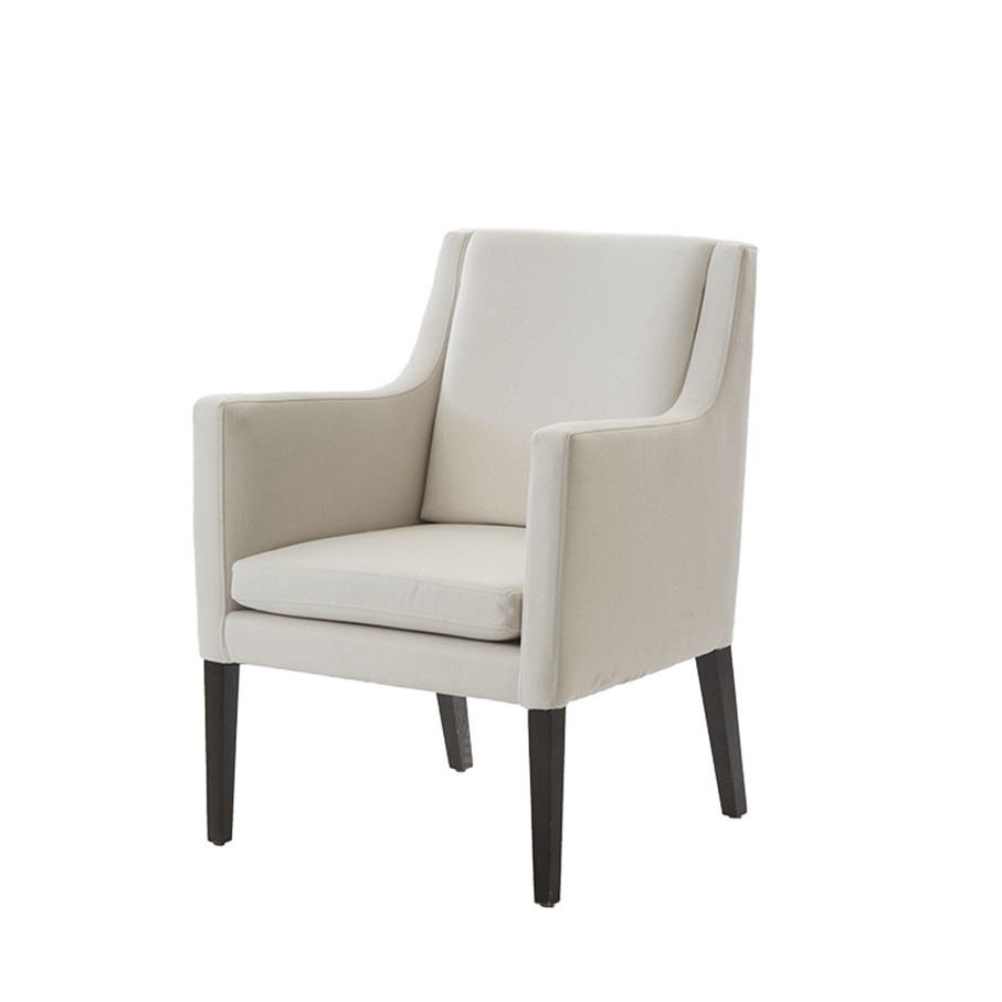 Sillón tapizado blanco