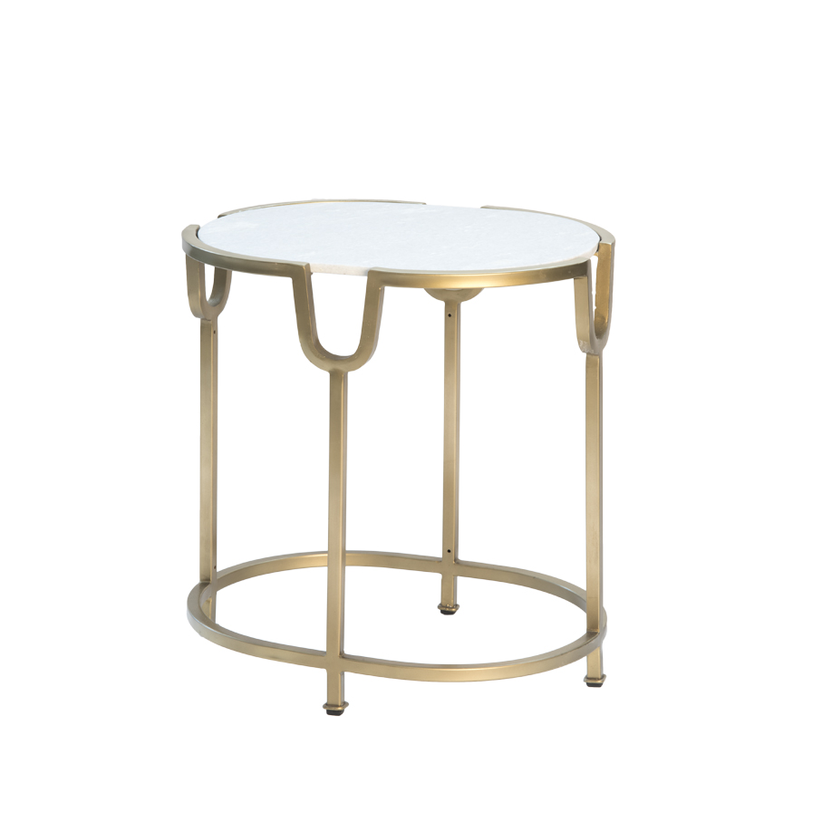 Mesa auxiliar con mármol blanco