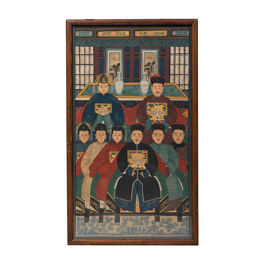 Cuadro retrato familia china