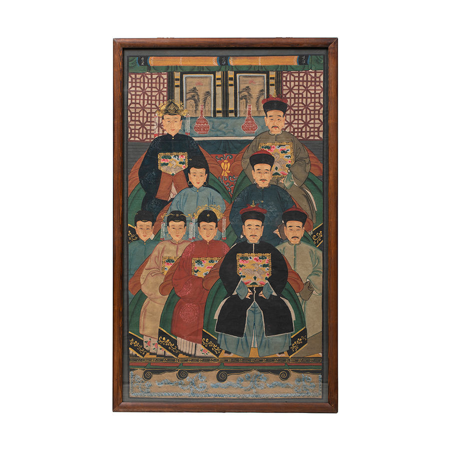 Cuadro retrato familia china