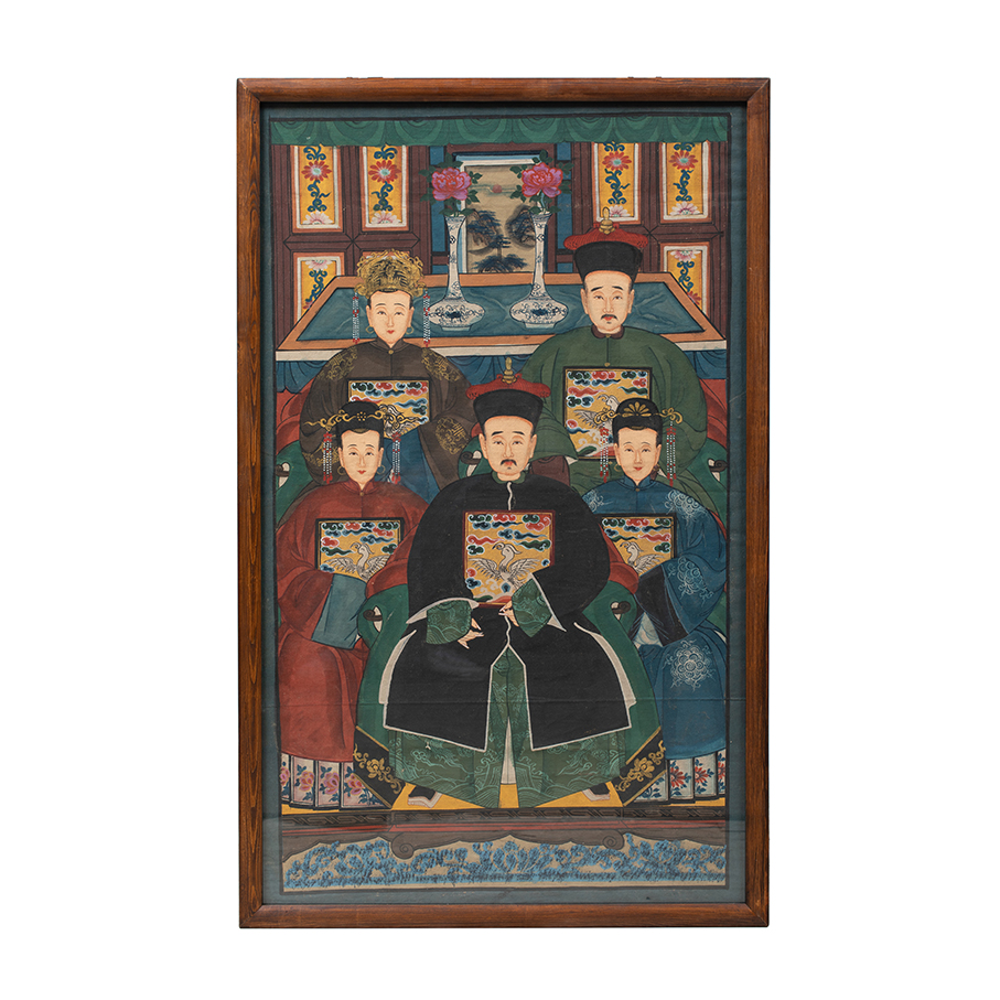 Cuadro retrato familia china
