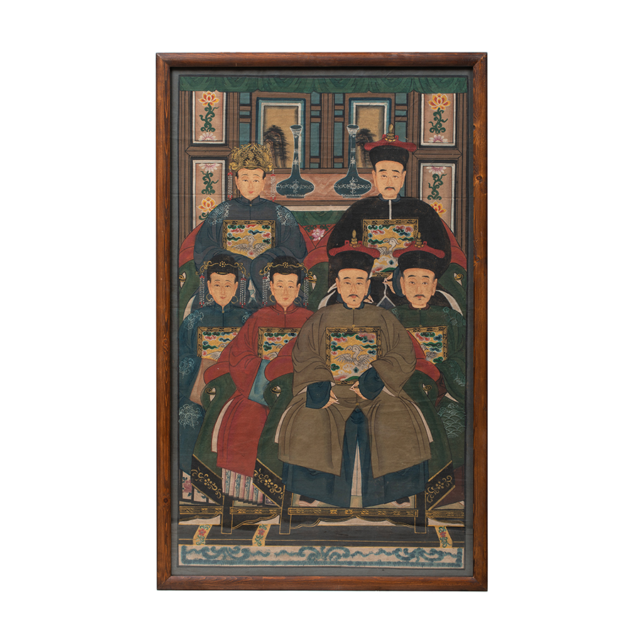 Cuadro retrato familia china