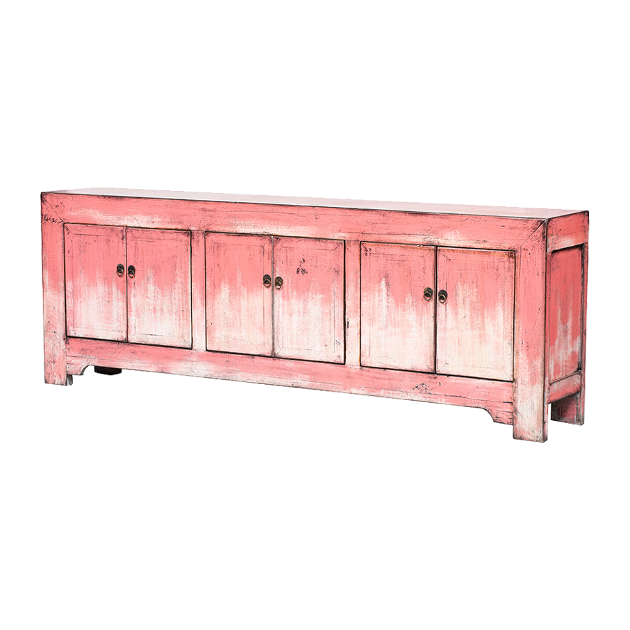 Cómoda rosa 6 puertas