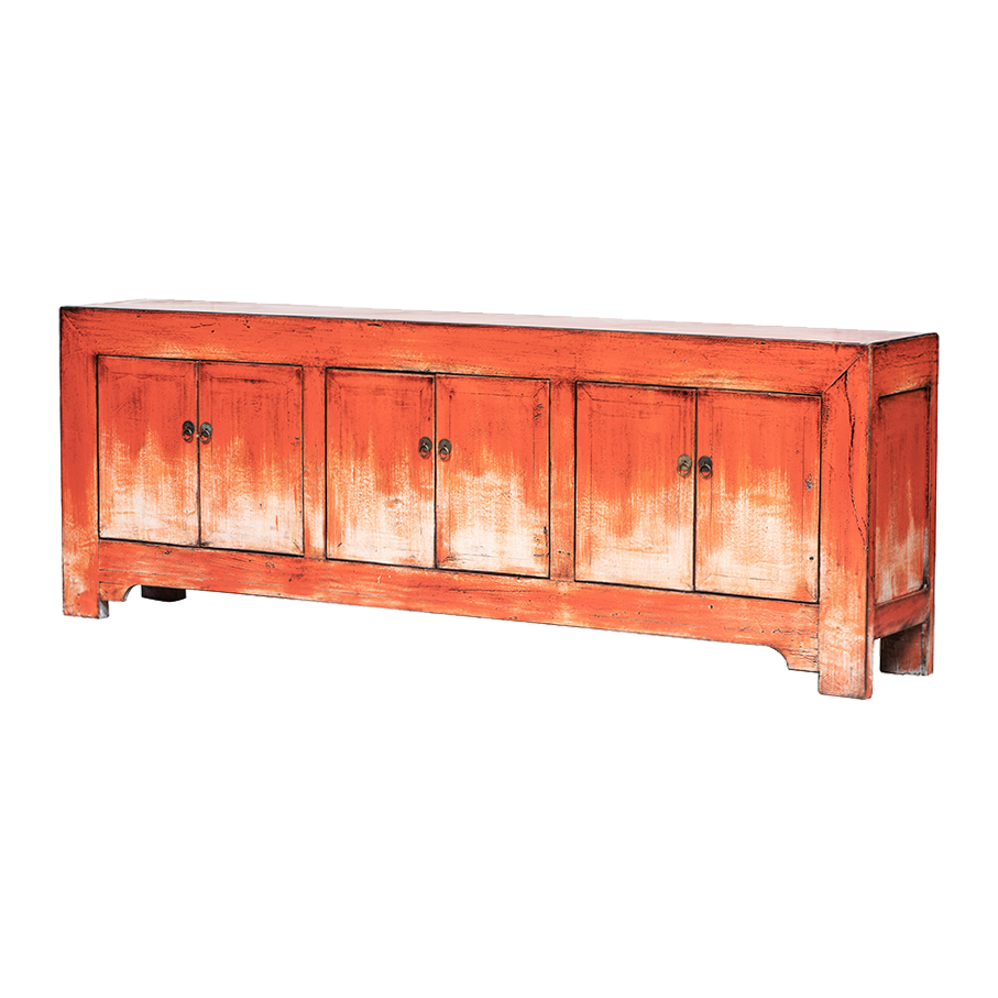 Cómoda rojo 6 puertas