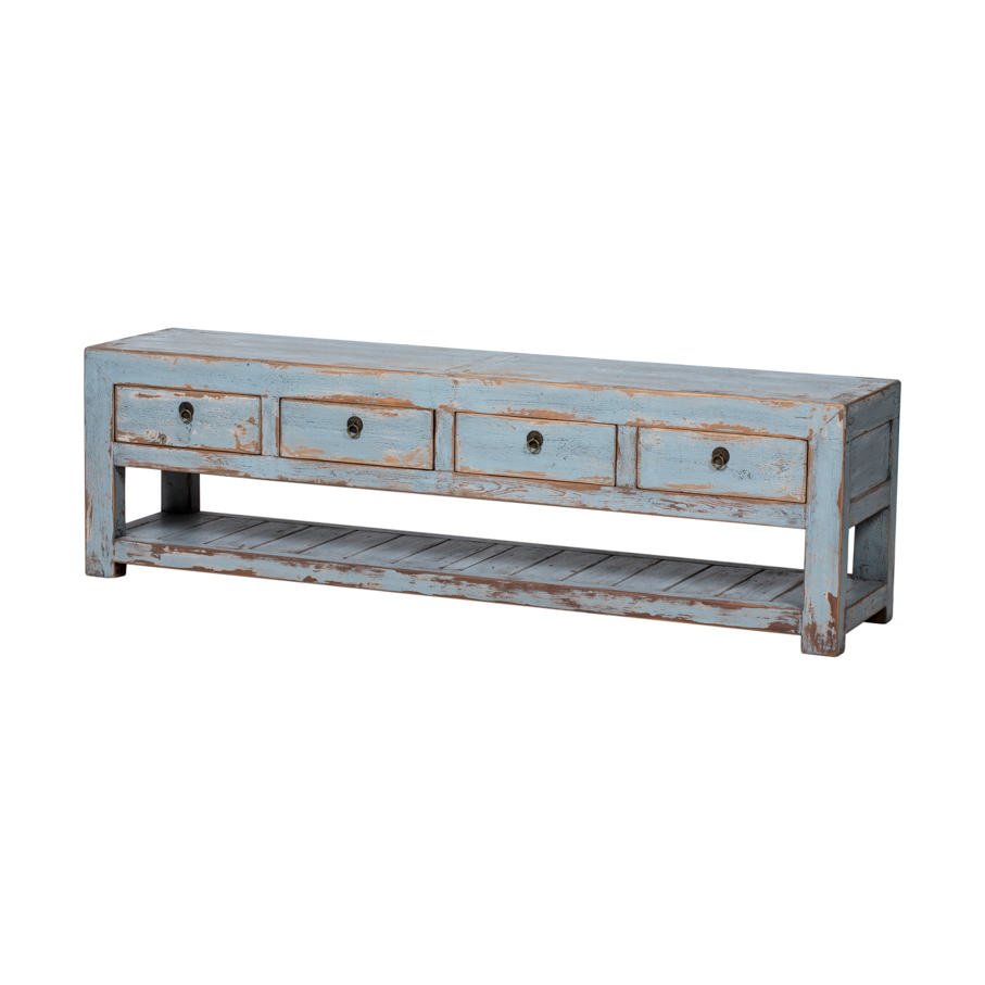 Piecero azul 4 cajones