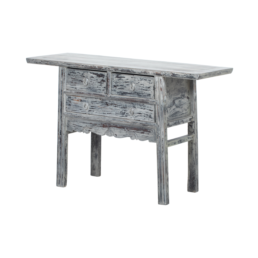 Consola gris 3 cajones