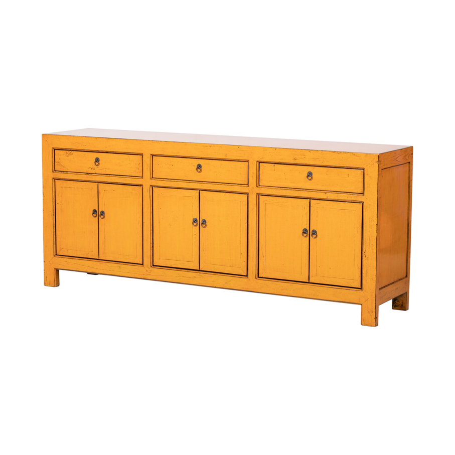 Cómoda naranja 3 cajones 6 puertas