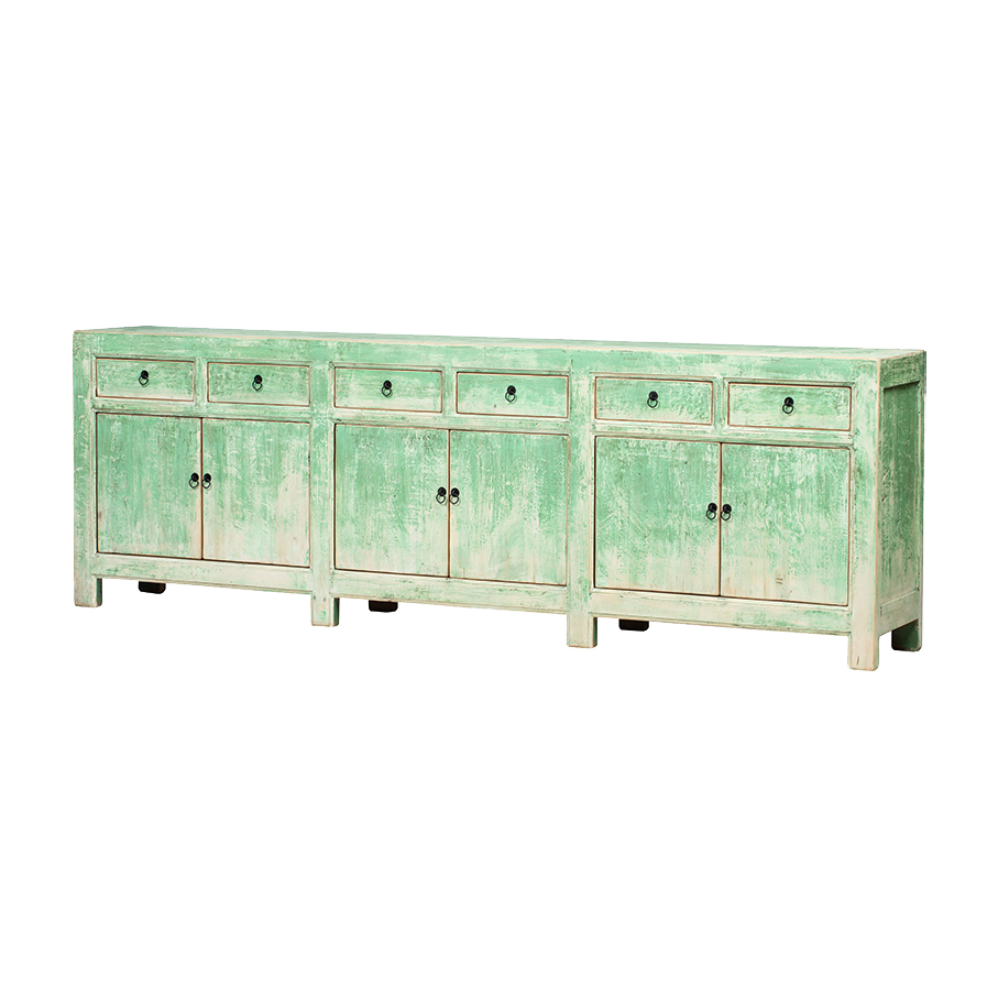 Cómoda verde 6 cajones 6 puertas