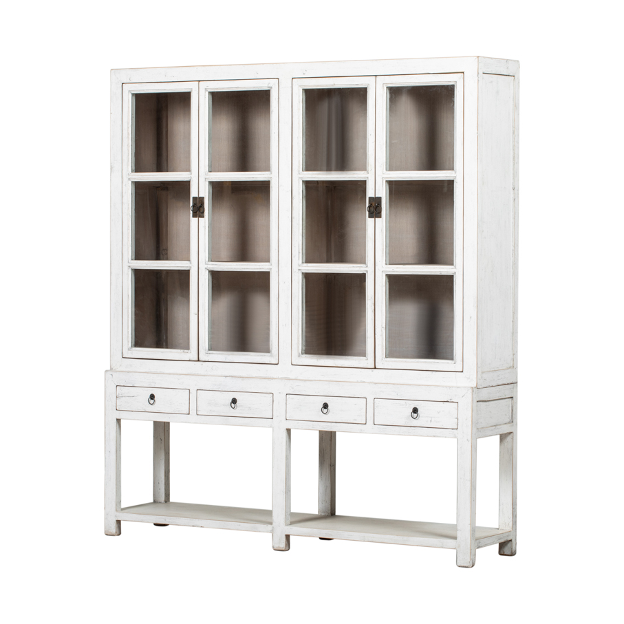 Vtrina blanca 4 puertas 4 cajones