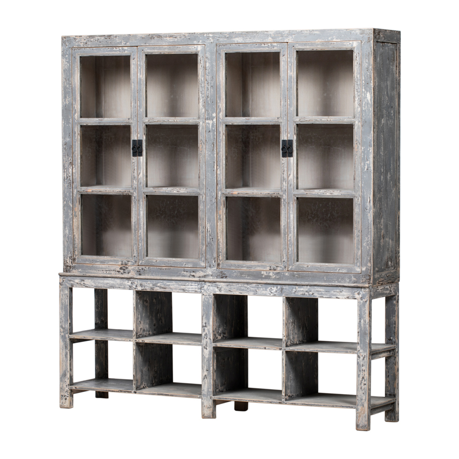 Vitrina gris 4 puertas