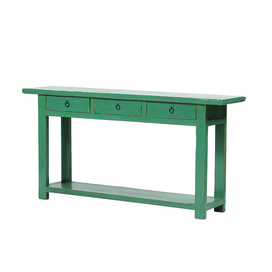 Consola verde 3 cajones
