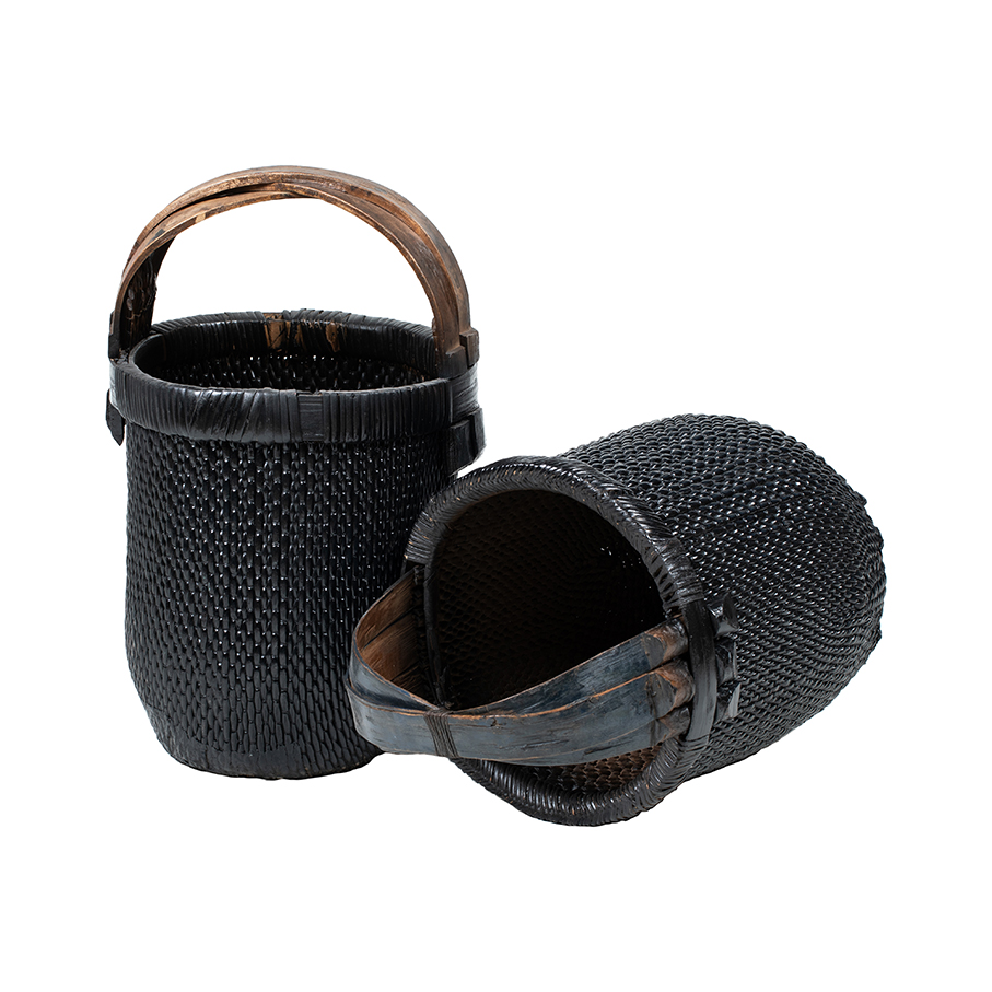 Cesta mimbre negro
