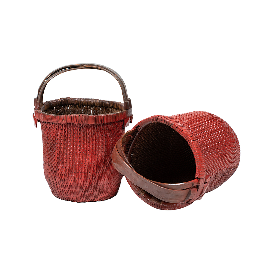 Cesta mimbre rojo