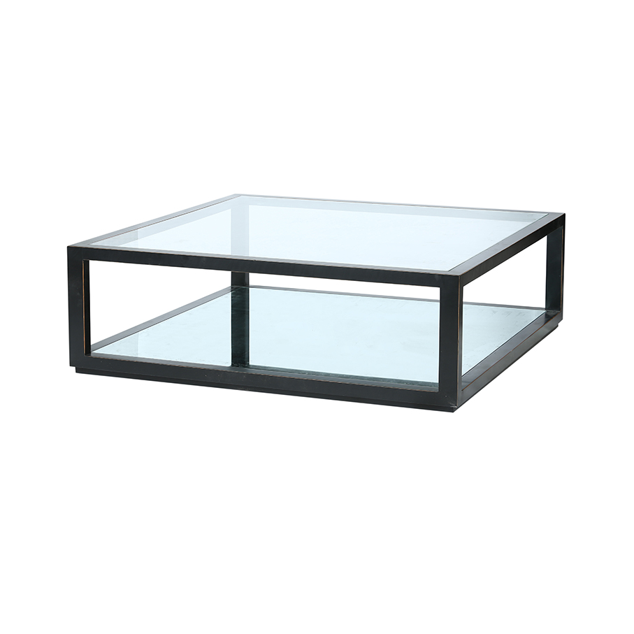 Mesa centro con cristal y espejo