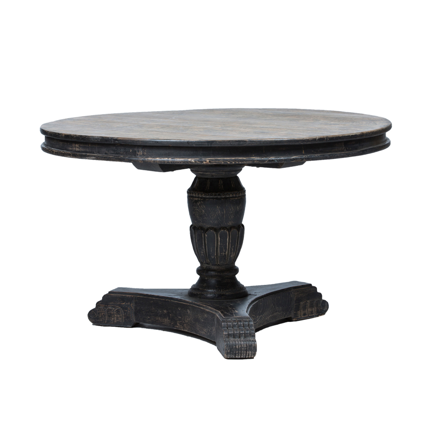 Mesa comedor redonda negra