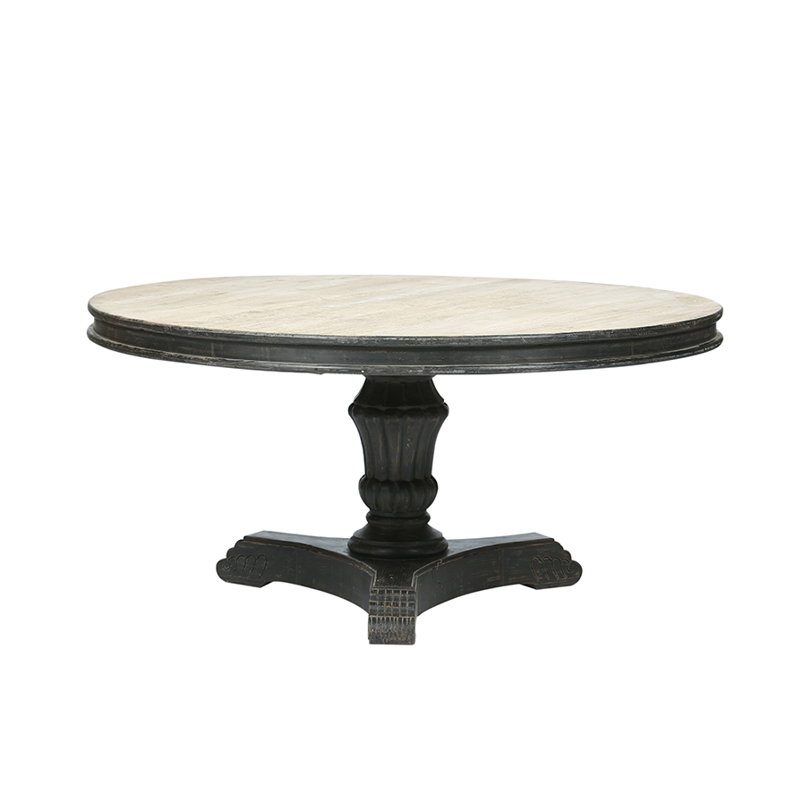 Mesa comedor redonda negra