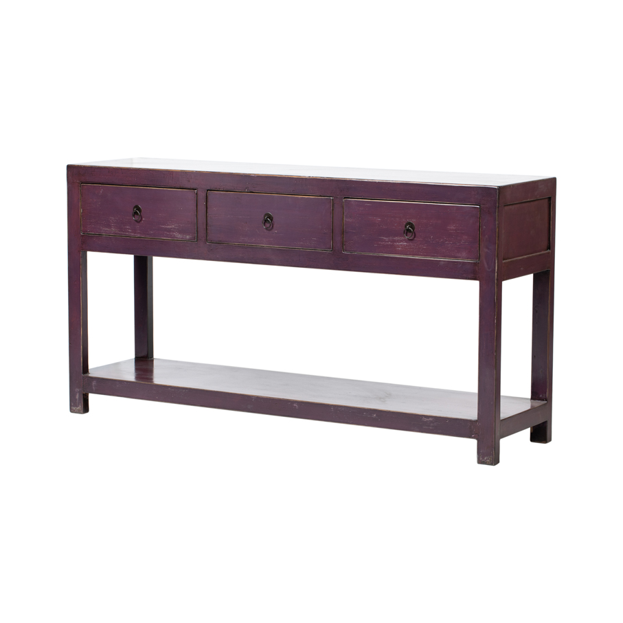 Consola morada 3 cajones