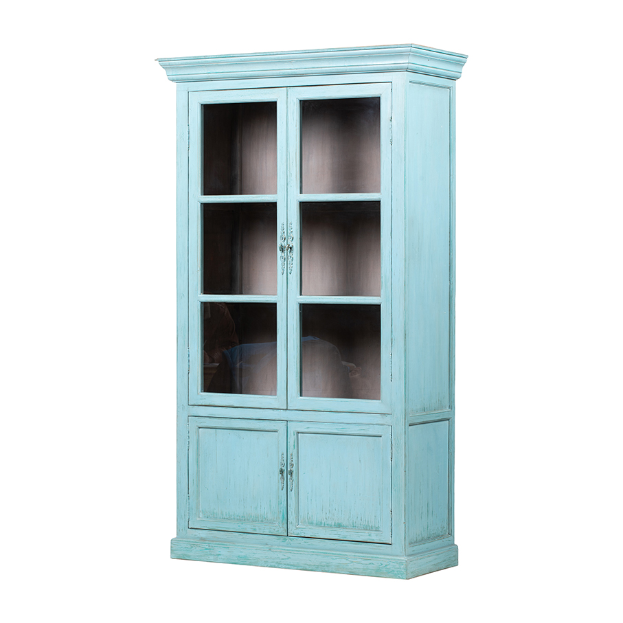 Vitrina azul 4 puertas