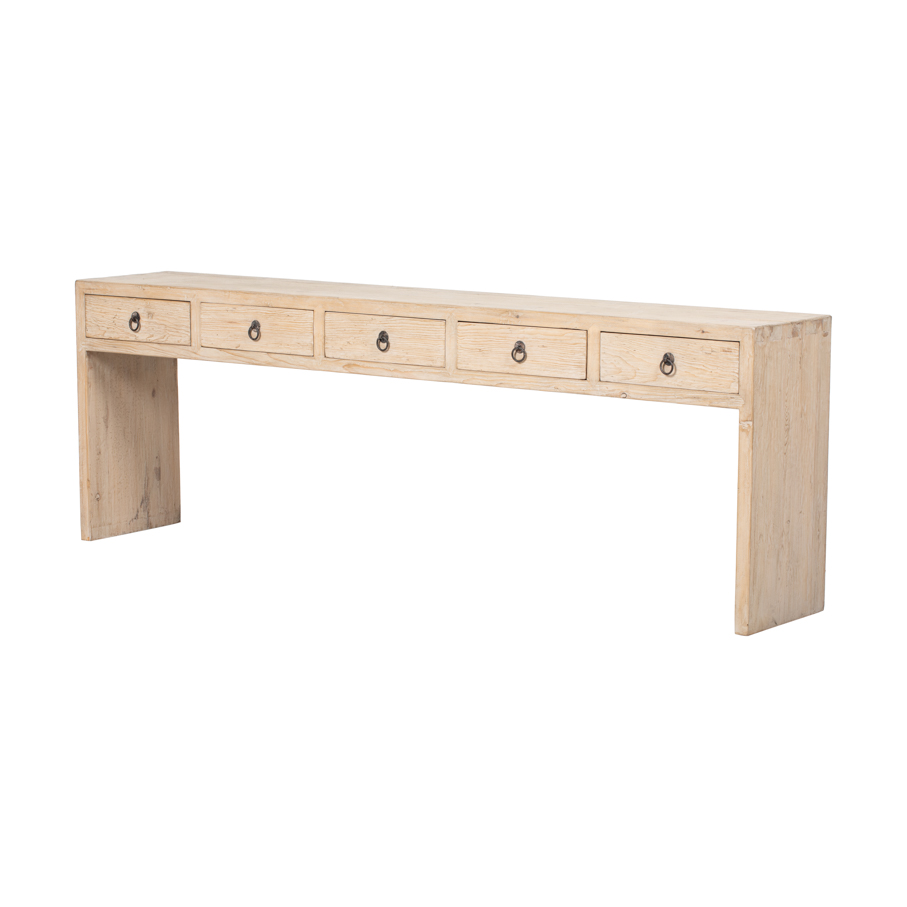 Consola natural 5 cajones