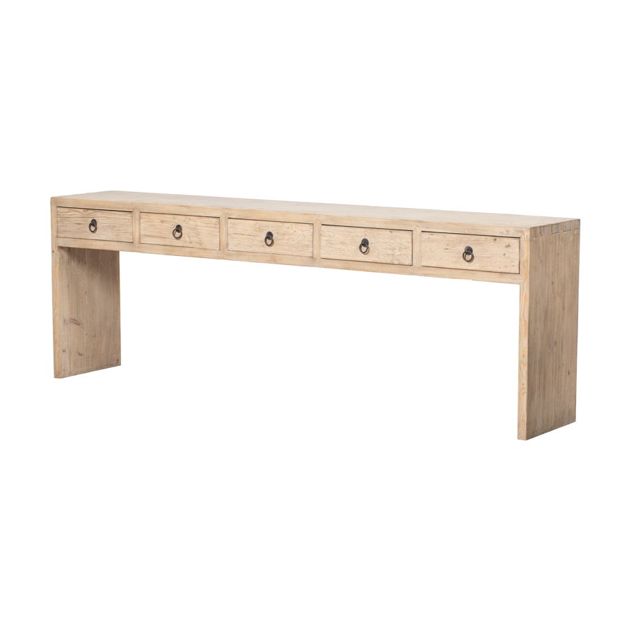Consola natural 5 cajones