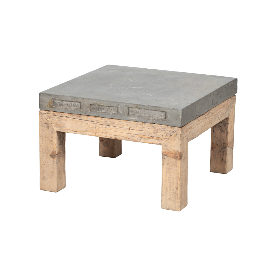 Mesa centro con tapa piedra gris