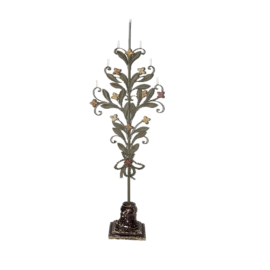 Candelabro de metal policromado