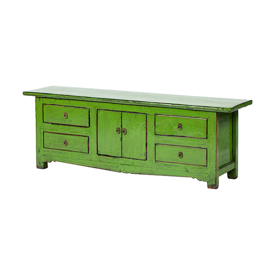 Piecero verde 4 cajones 2 puertas