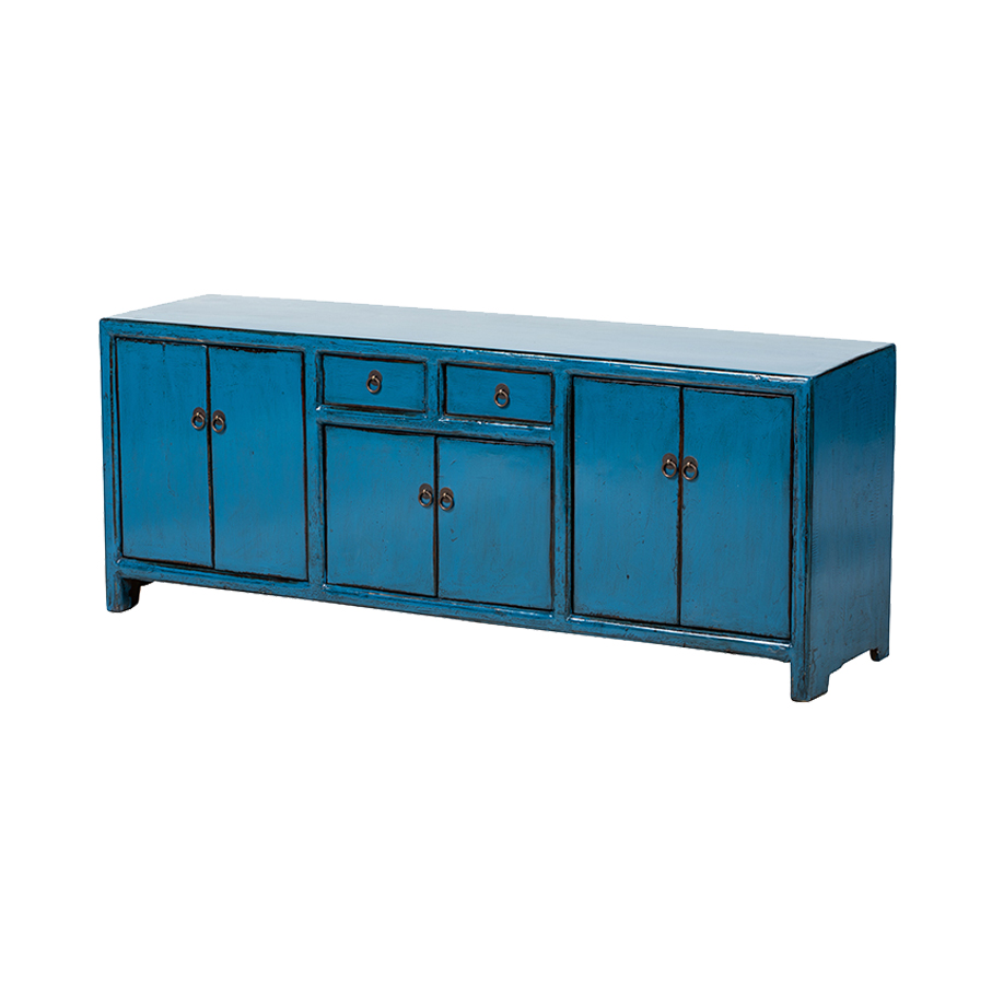Piecero azul 6 puertas 2 cajones