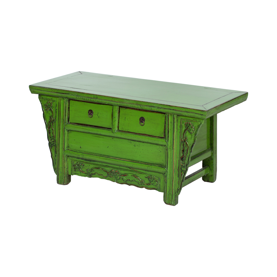 Consola verde 2 cajones
