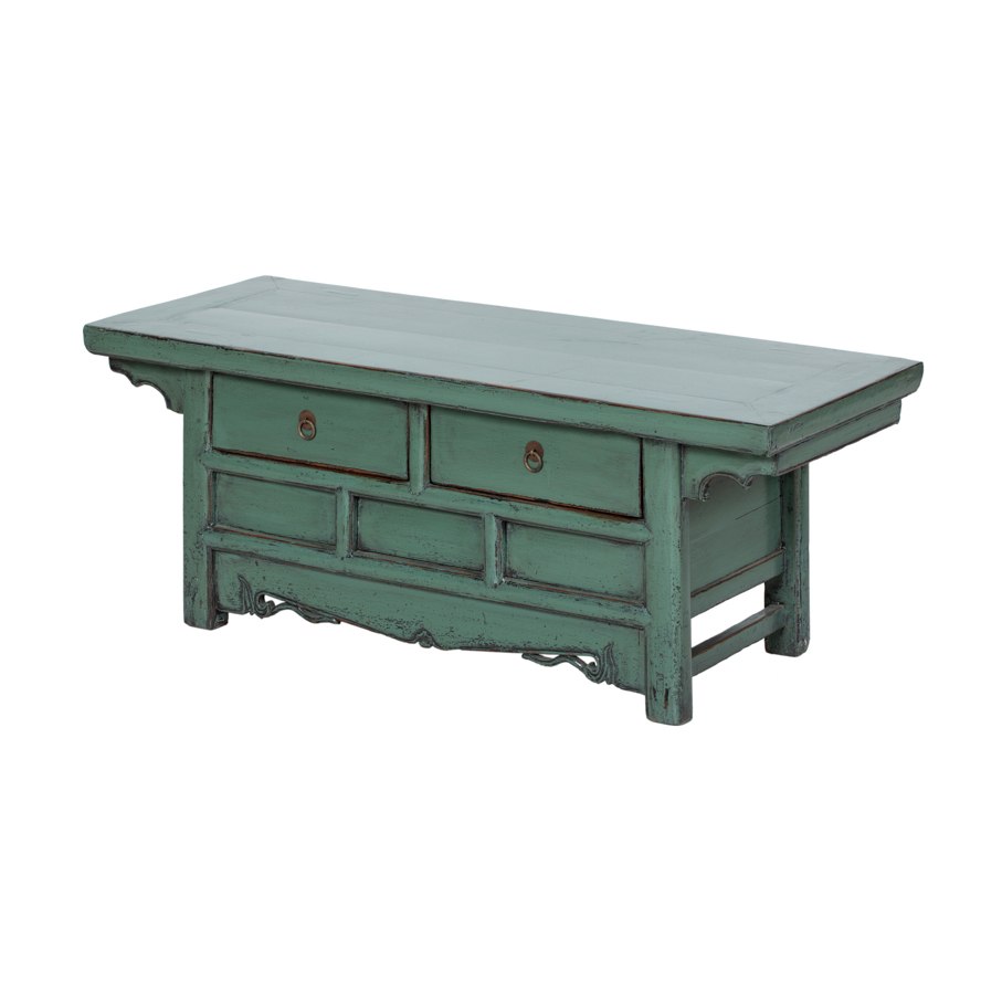 Consola verde 2 cajones