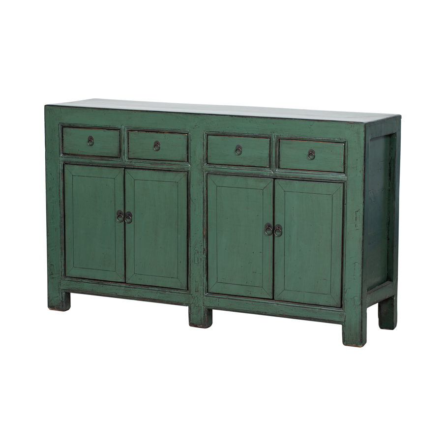 Cómoda verde 4 cajones 4 puertas