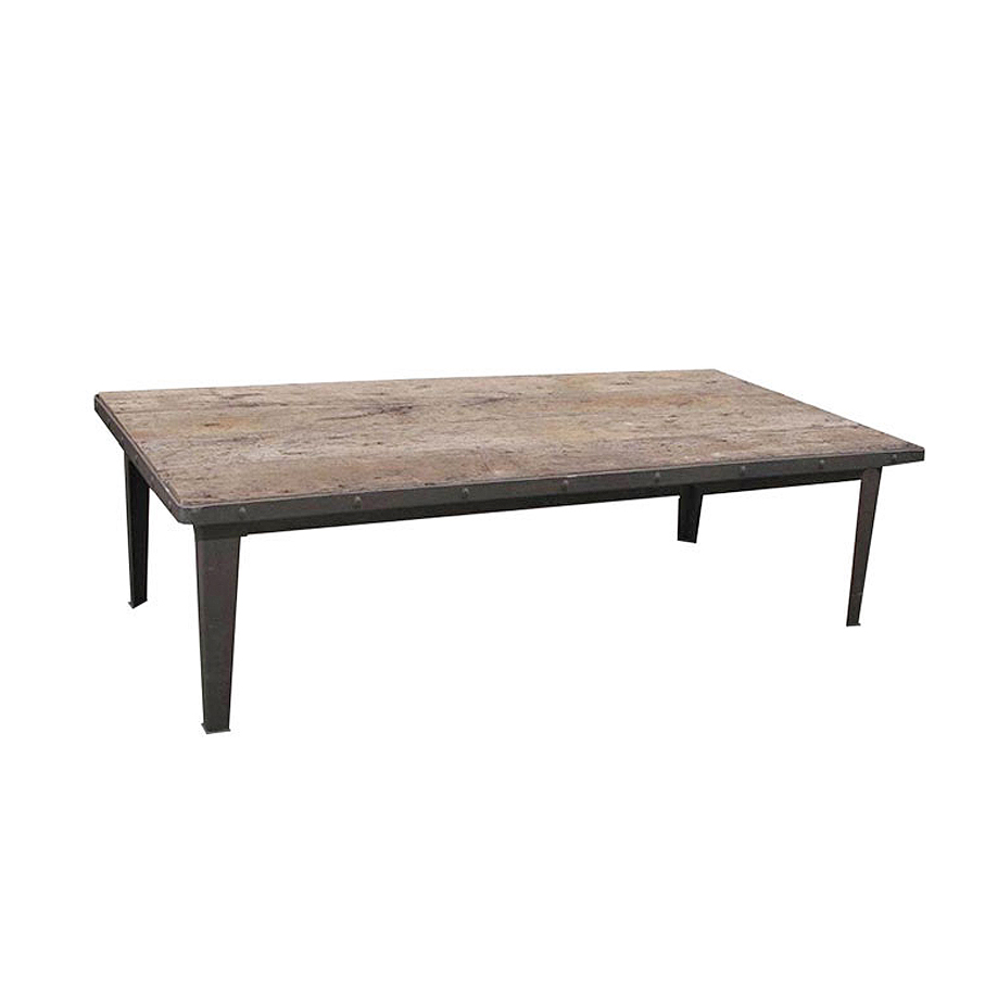 Mesa centro en forja y madera