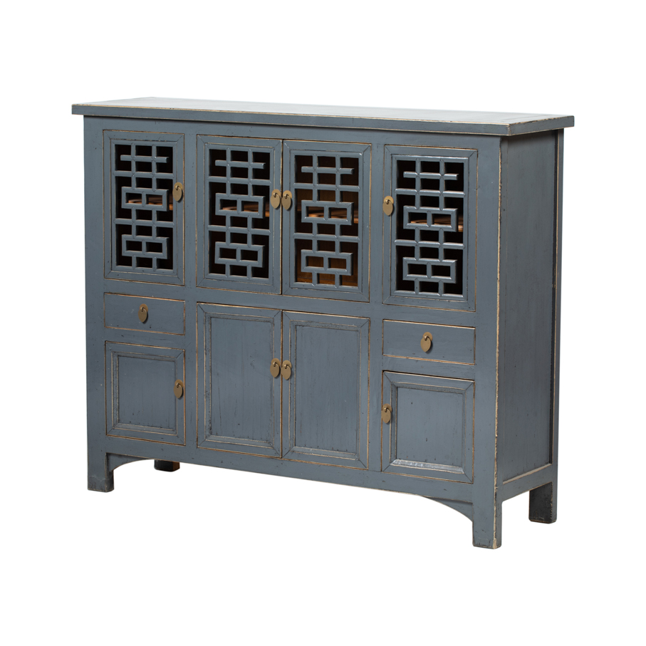 Cómoda gris 2 cajones 8 puertas