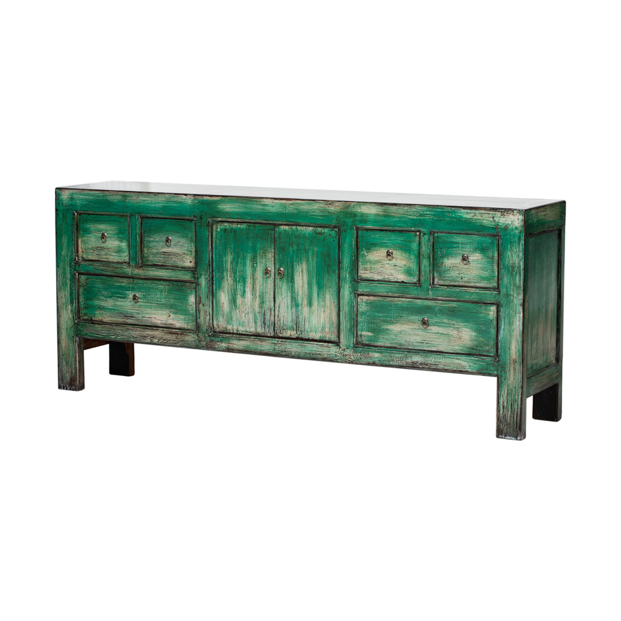 Cómoda verde 6 cajones 2 puertas