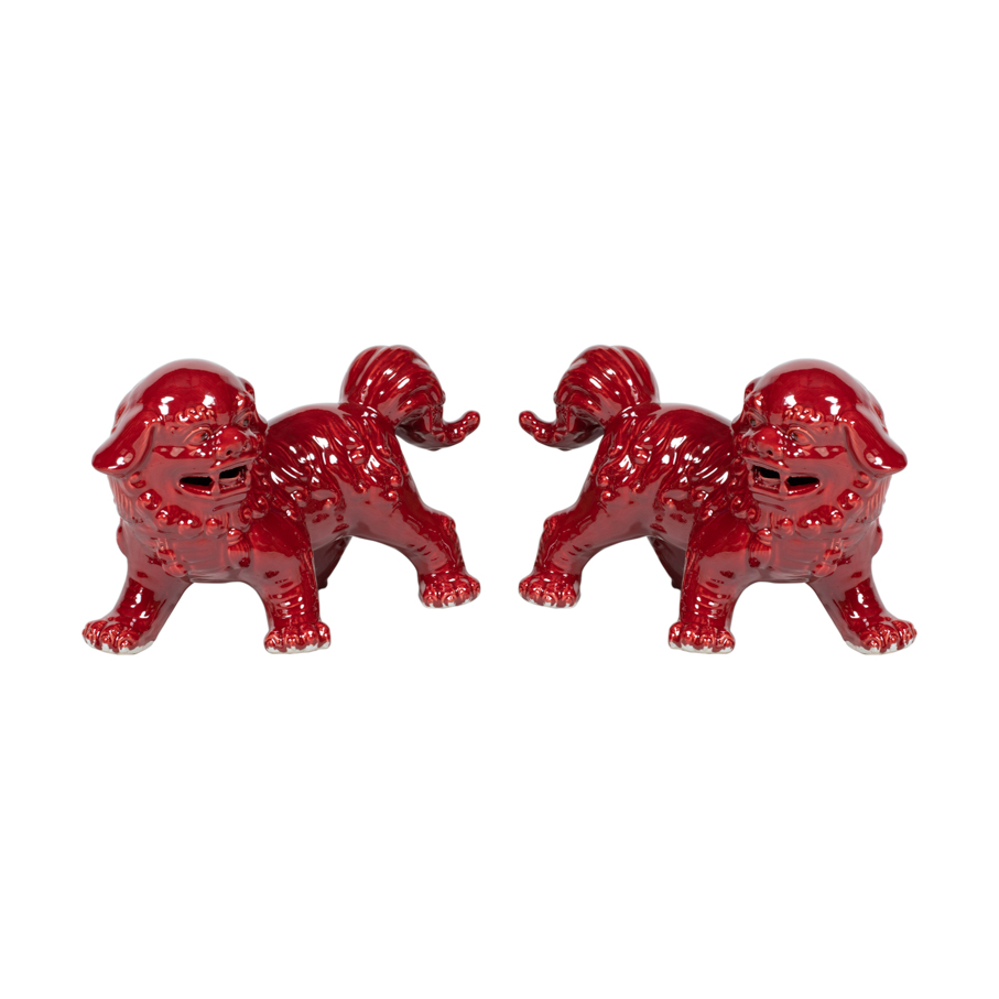 Pareja leones rojo