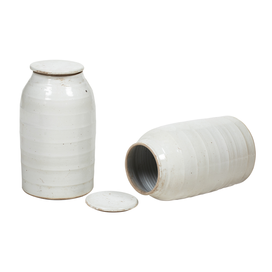Céramica blanca con tapa
