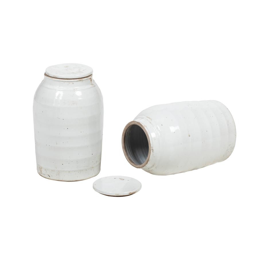 Céramica blanca con tapa