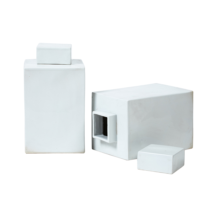 Cerámica blanca con tapa