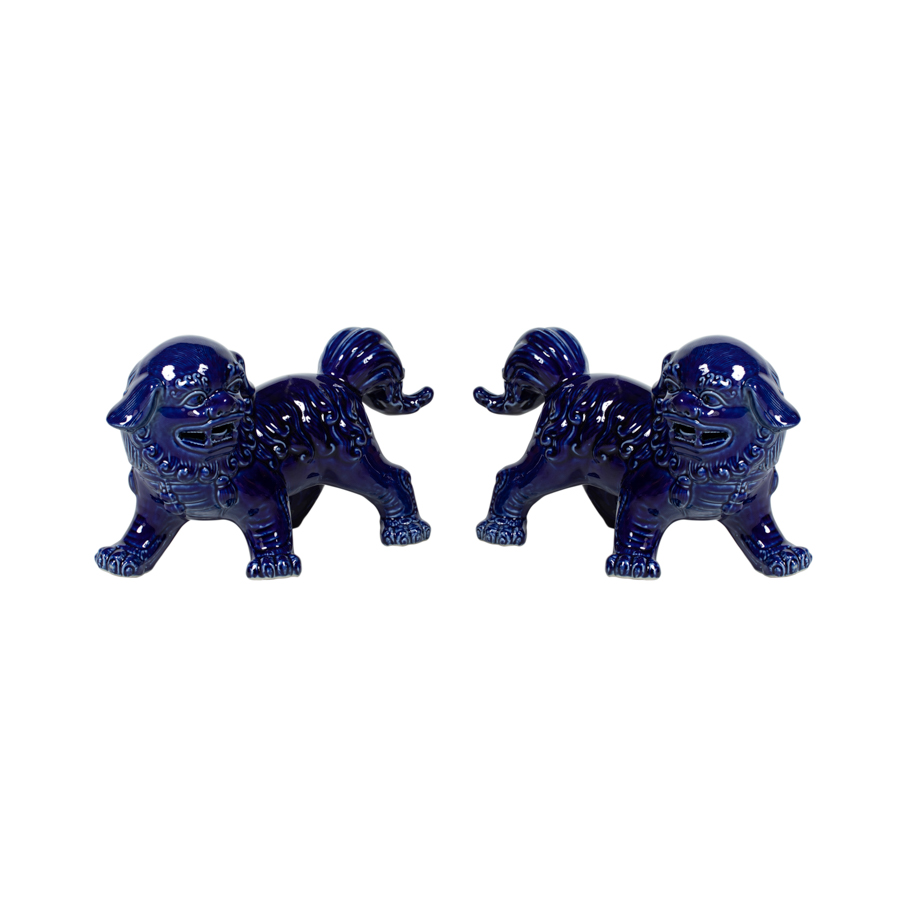 Pareja leones azul